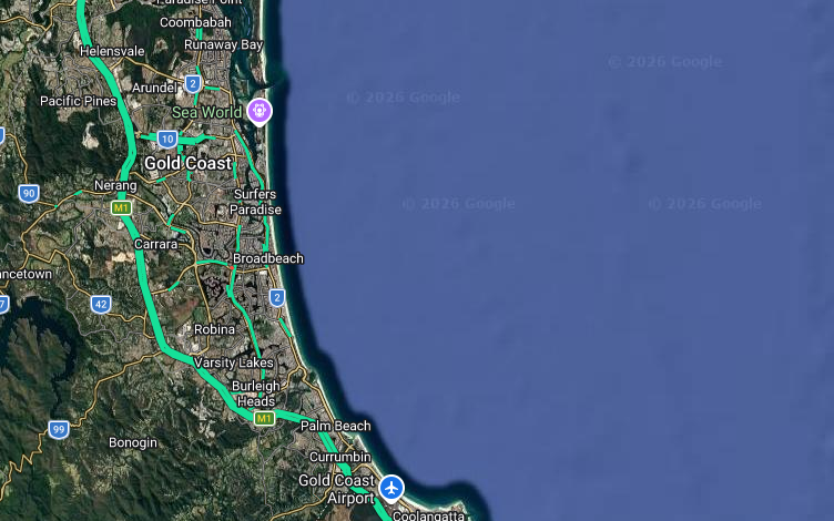 Map of Gold Coast